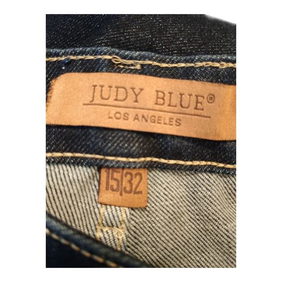 Judy Blue Retro Wide Leg High Waist Tummy Control Dark Wash Women's Size 15/32 - Picture 7 of 10